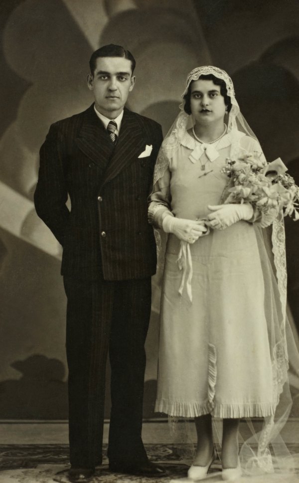 Retrato de boda de una pareja