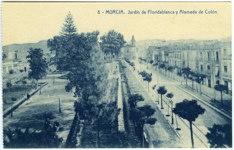 Murcia. Jardín de Floridablanca y Alameda de Colón.