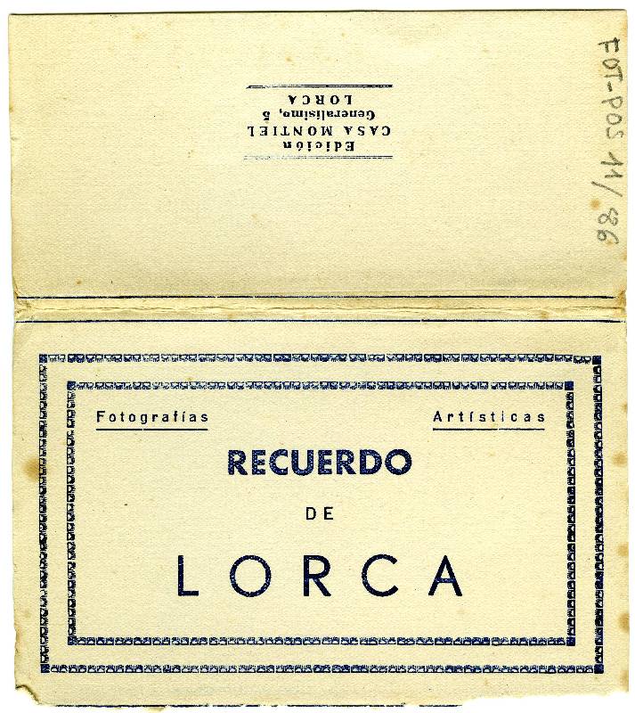 Sobre para guardar fotografías artísticas recuerdo de Lorca.