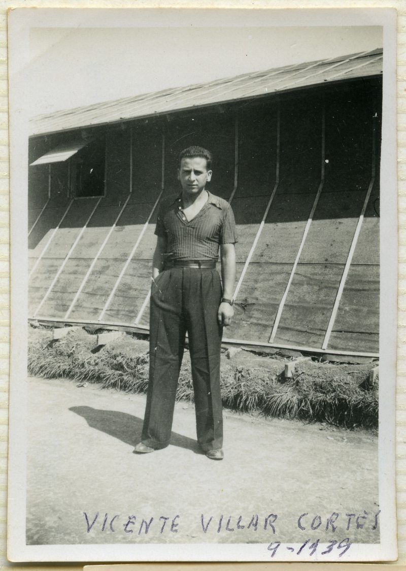 Retrato del piloto Vicente Villar Cortés, compañero de Galindo en el campo de refugiados de Gurs (Francia).