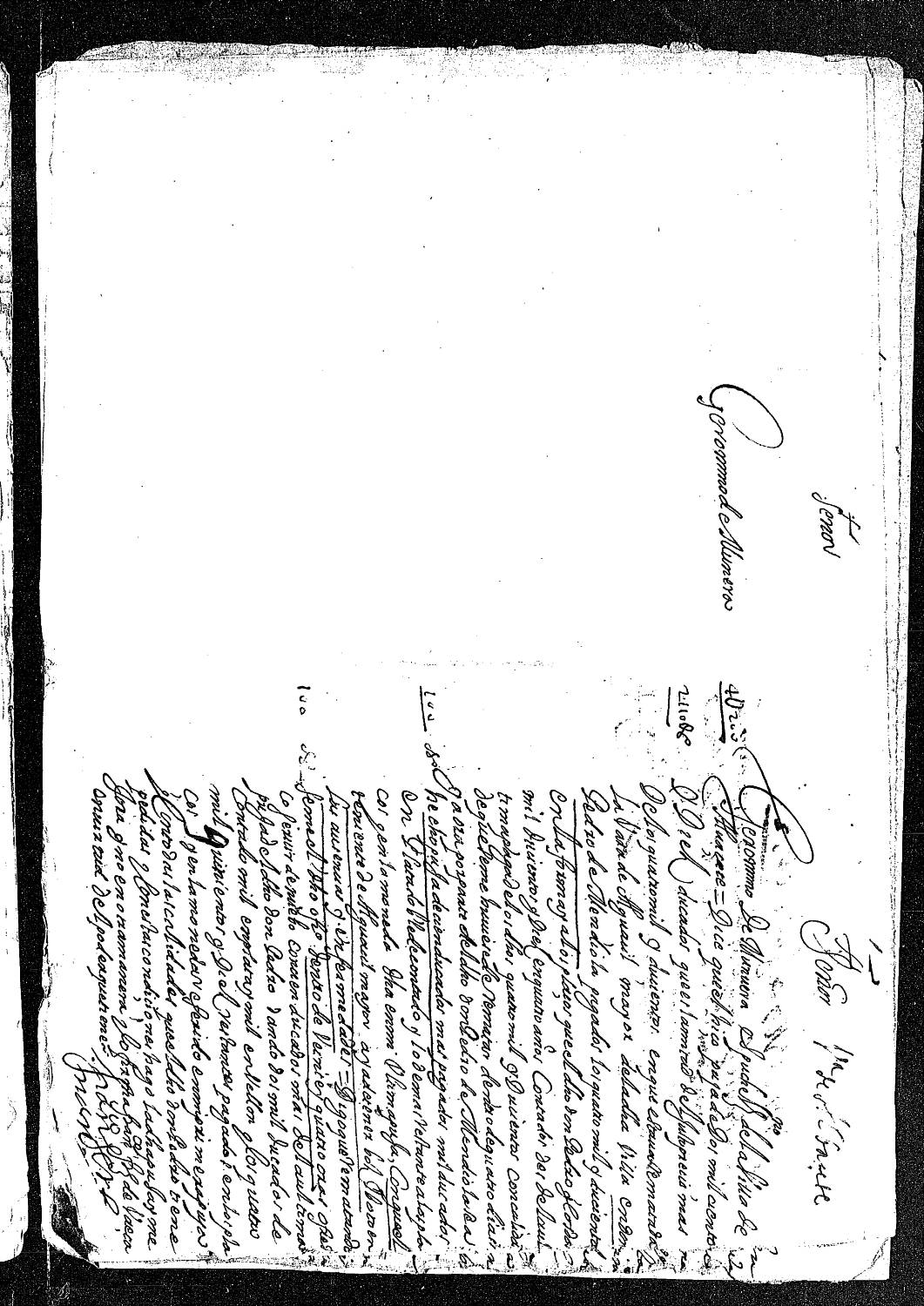 Petición de Jerónimo Munera Espuche, vecino de Albacete, solicitando al Rey 24 horas para aumentar la puja por la vara de alguacil mayor de esta villa.