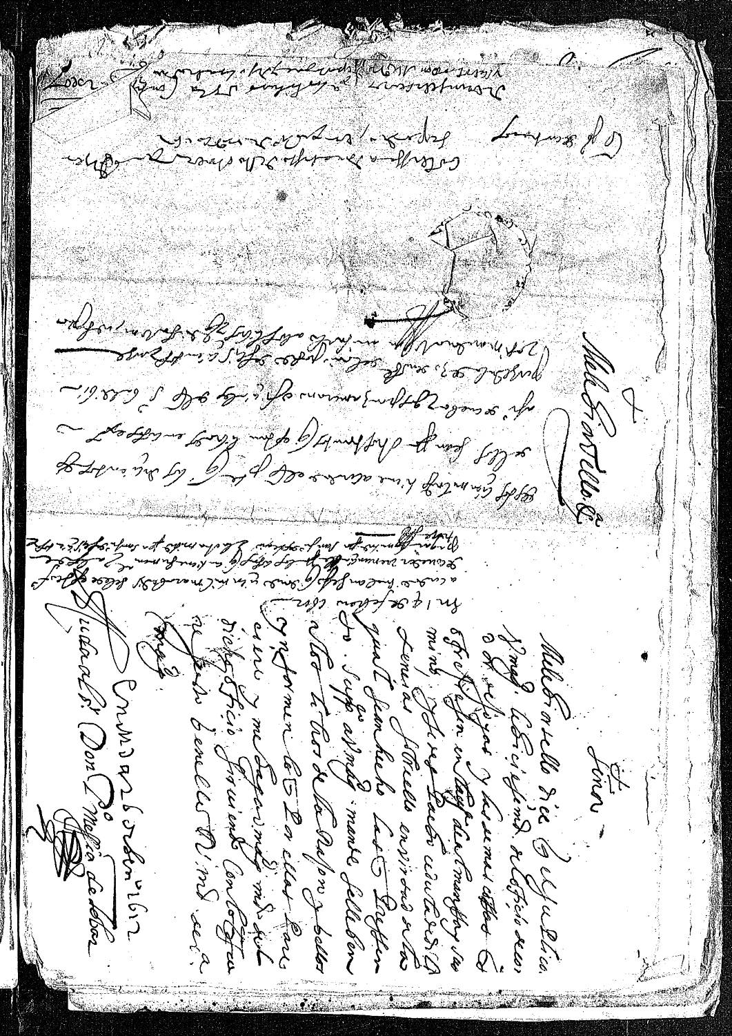 Petición de Melchor Tello solicitando al rey la merced del oficio de corredor, pues ha presentado la cédula de diligencias sobre este asunto.