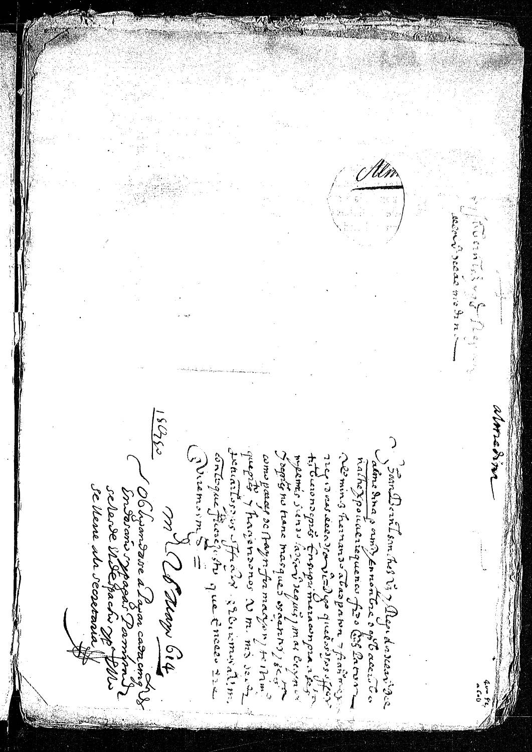 Petición de Juan Bernal Sánchez y otros seis regidores de Almedina solicitando al rey la perpetuación de sus oficios.