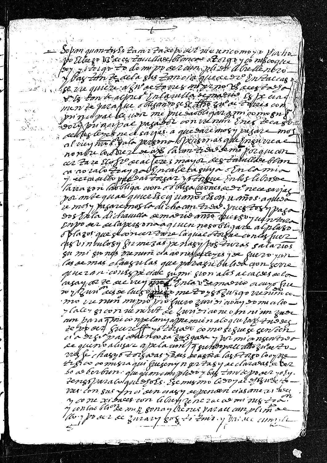 Carta de poder de Pedro Cachopo el Viejo dada a Juan de Torres, su yerno y vecino de Blanca, para que lo obligue, como su principal fiador, a comprar el oficio de alférez mayor de Blanca.