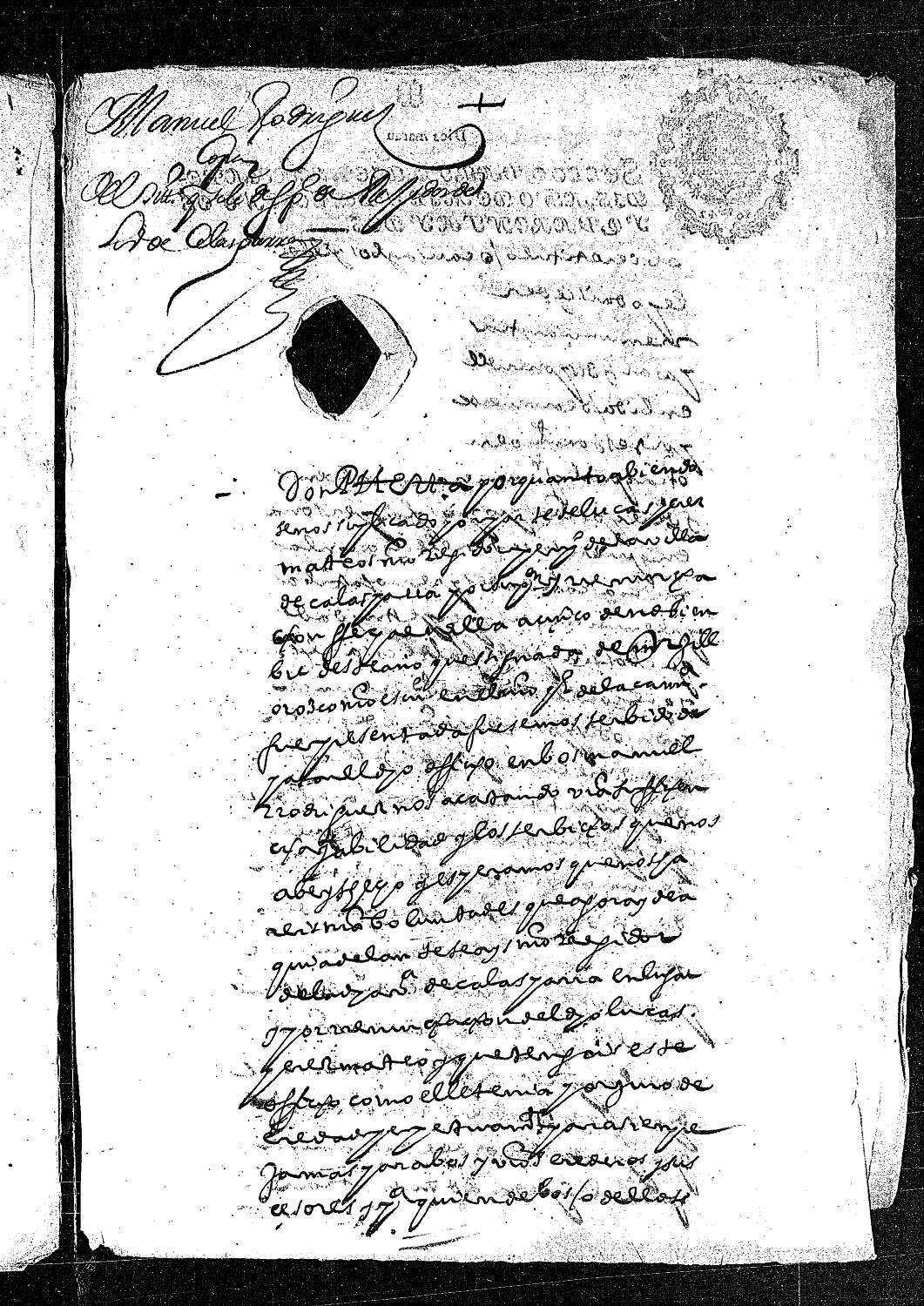 Carta real concediendo el título de regidor perpetuo de Calasparra a Manuel Rodríguez.