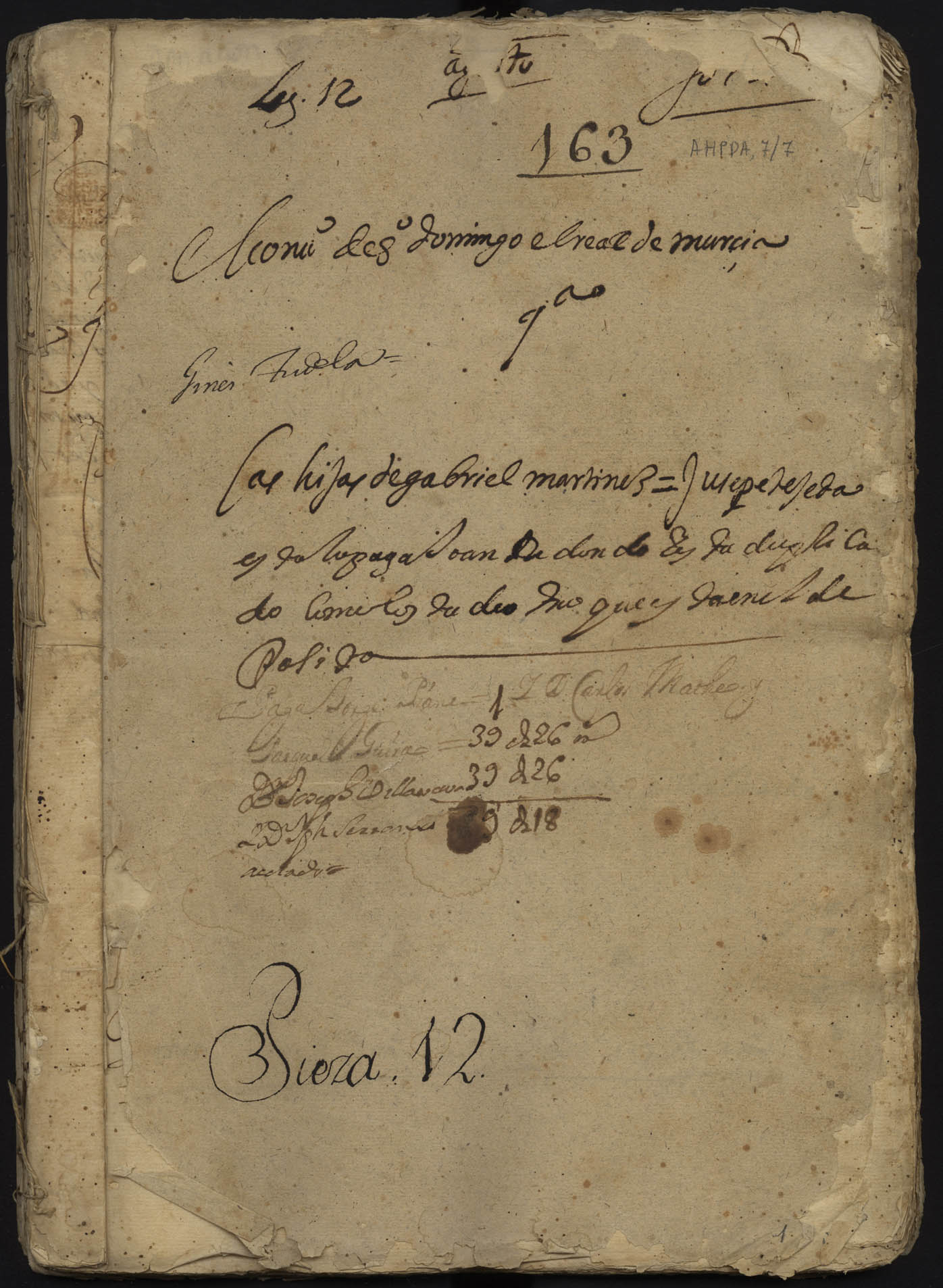 Autos y diligencias, seguidas a petición del Convento de Santo Domingo el Real de Murcia por la cobranza de pensiones de un censo impuesto en 1615 por Juana de Medina a favor de dicho convento.