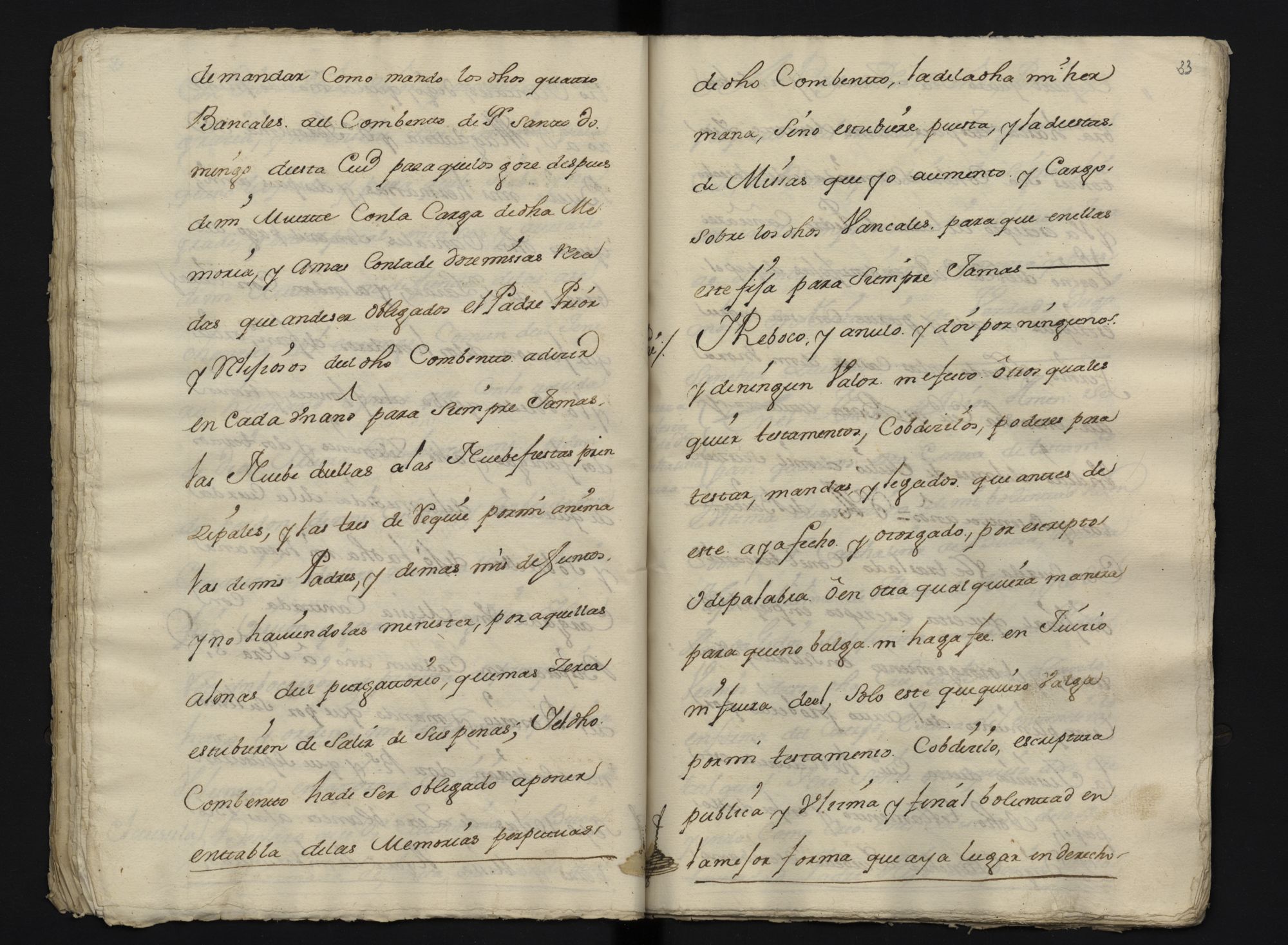 Escrituras de la pía memoria dejada por las hermanas Catalina y Ana  Buiza Godoy en sus testamentos a favor del Convento de Santa Bárbara.