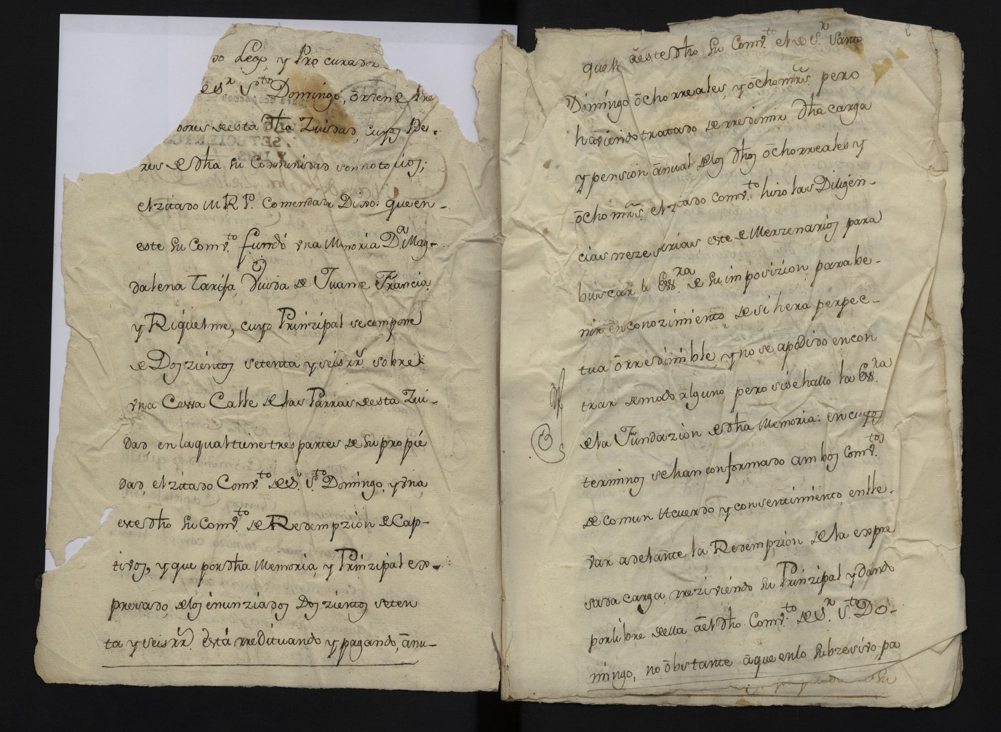 Traslado auténtico de la escritura de redención de censo del Convento de Nuestra Señora de las Mercedes Redención de Cautivos a favor del Convento de Santa Bárbara, ambos de Baza.