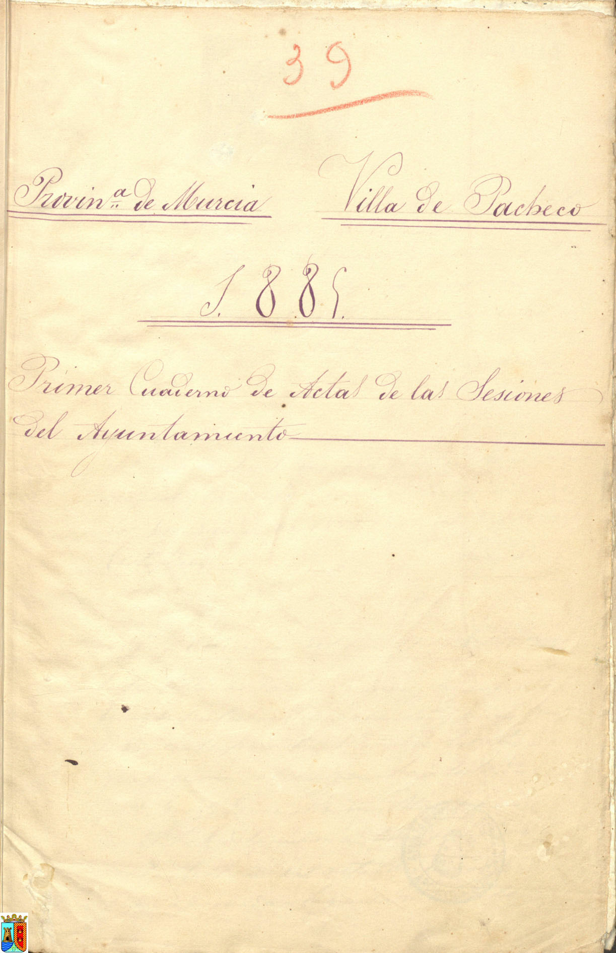 Actas de sesiones del pleno del Ayuntamiento de Torre Pacheco. Año 1885