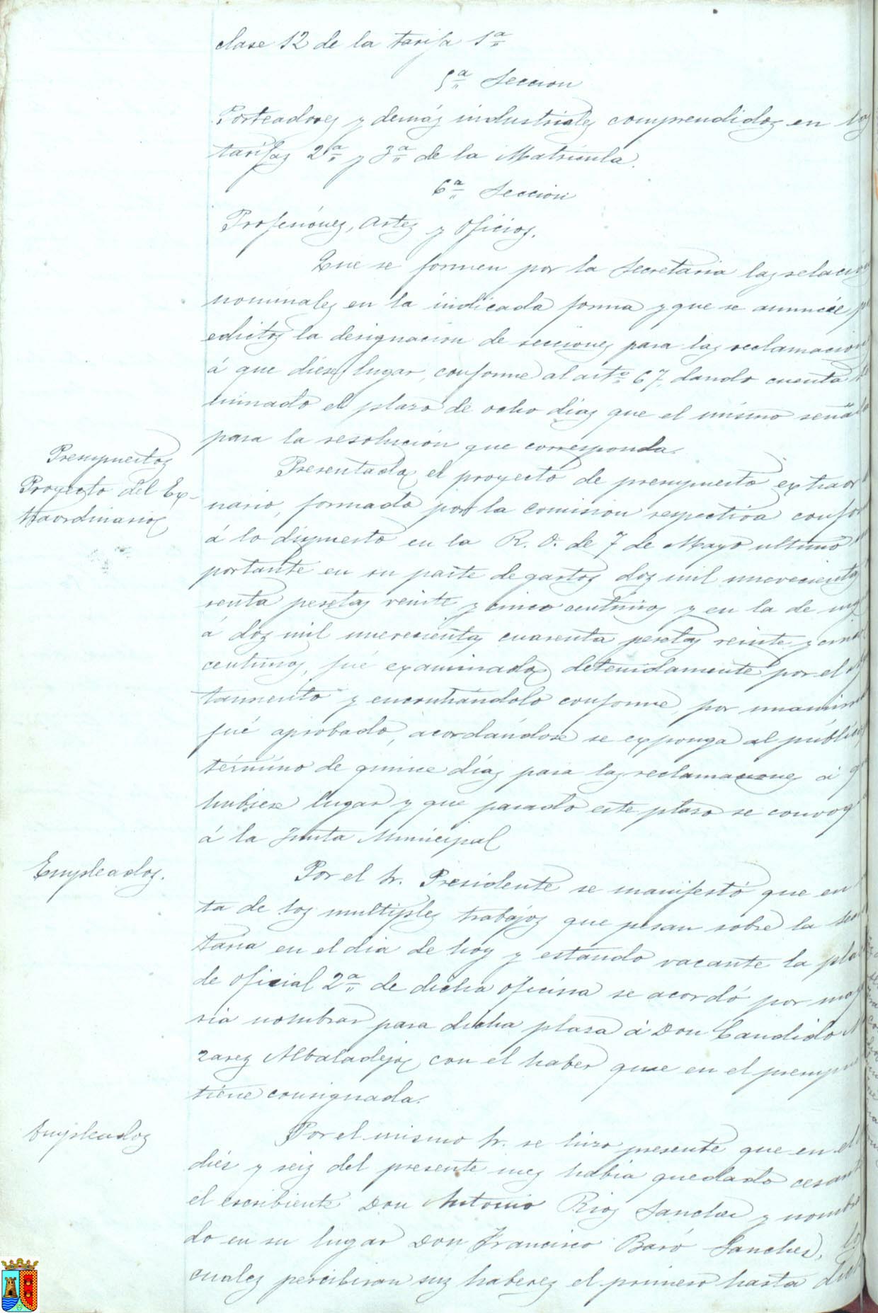 Actas de sesiones del pleno del Ayuntamiento de Torre Pacheco. Año 1895