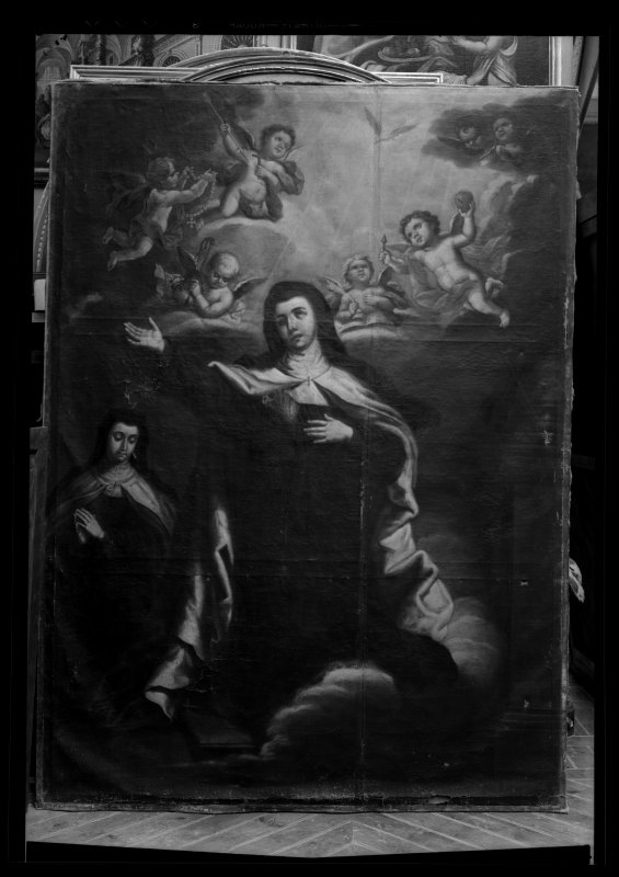 Cuadro de Santa Teresa de Jesús acompañada de ángeles de la iglesia de San Bartolomé de Murcia