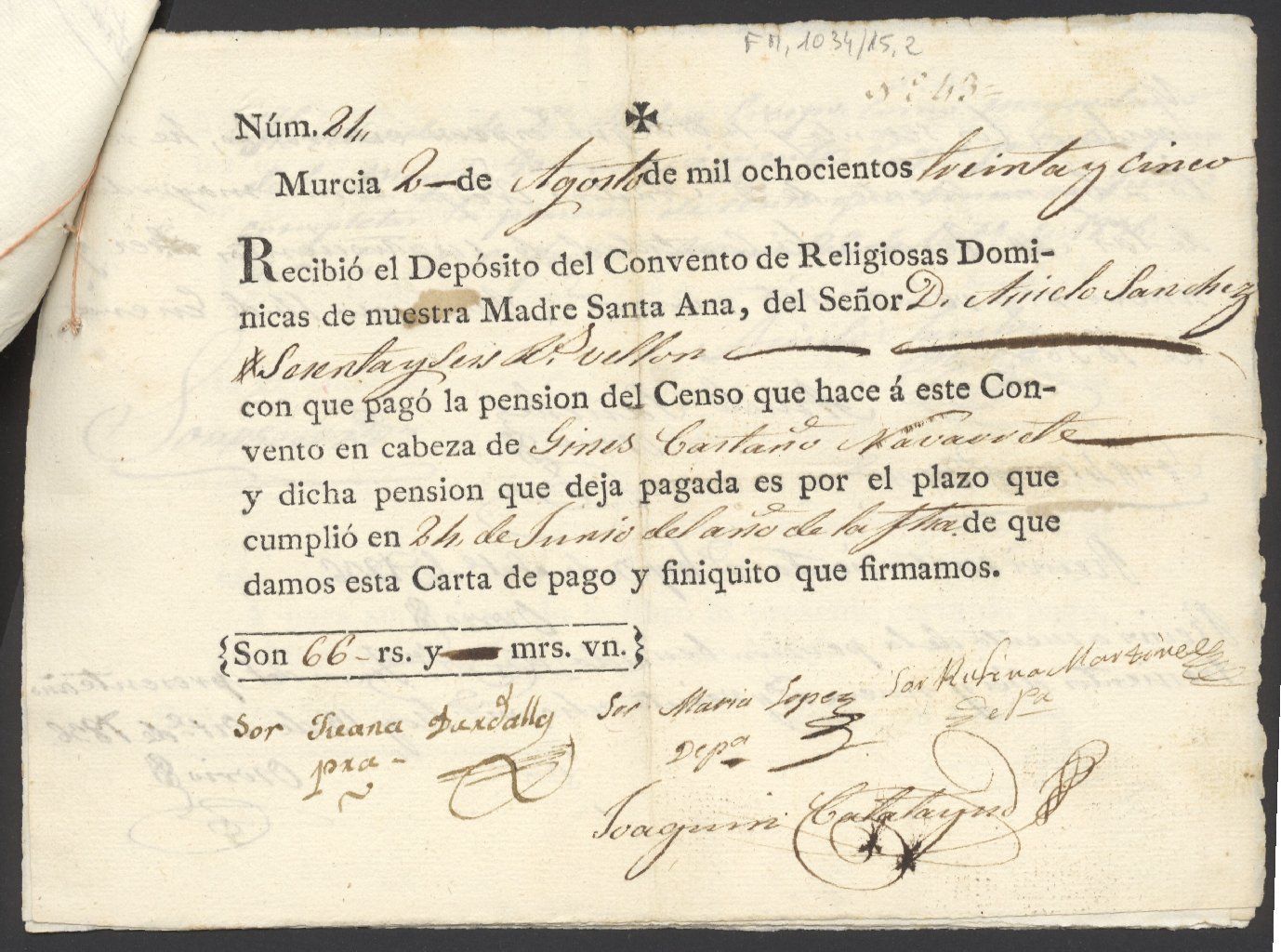 Cuentas y recibos de asuntos varios del Monasterio de la Encarnación de Murcia.
