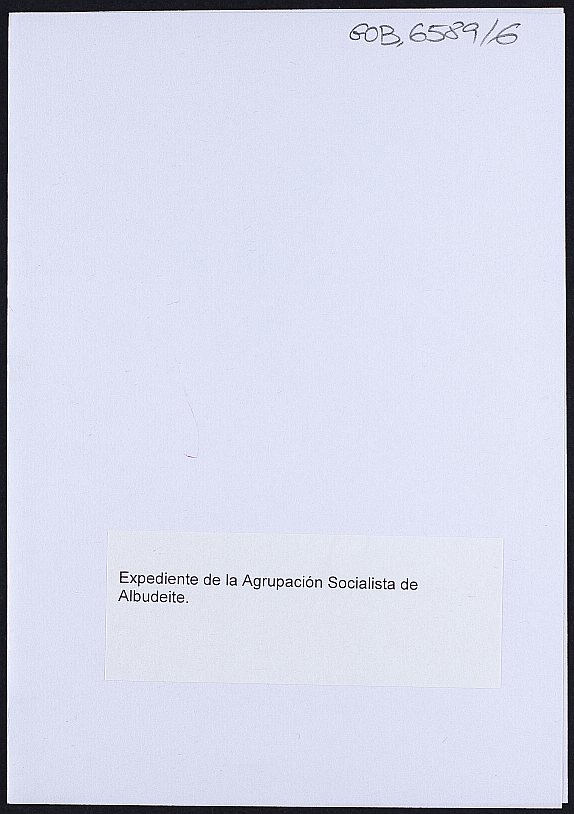 Expediente de la Agrupación Socialista de Albudeite.