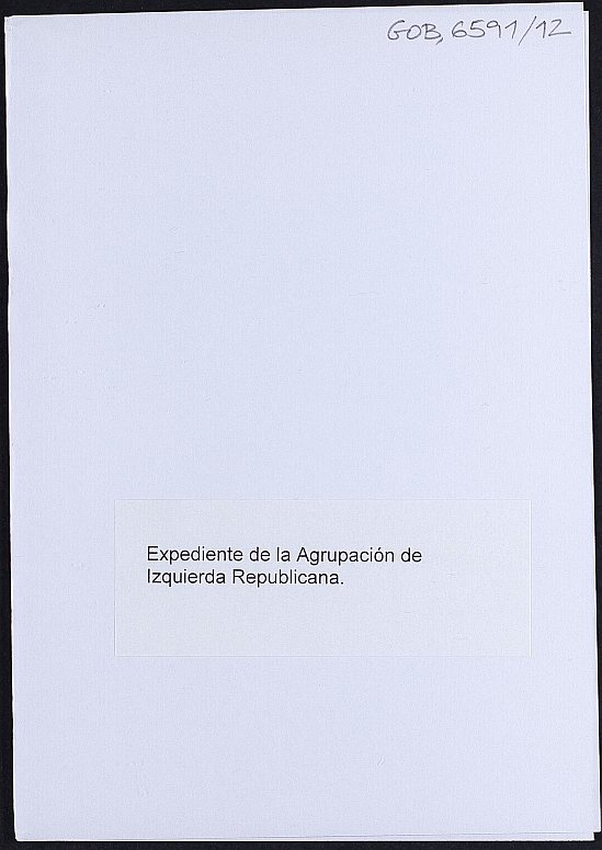 Expediente de la Agrupación de Izquierda Republicana de San Javier.