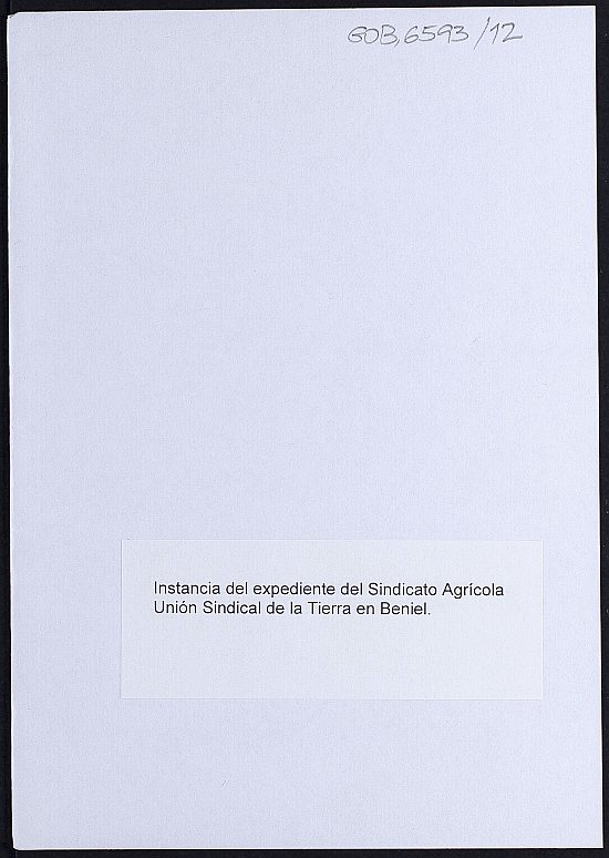 Instancia del expediente del Sindicato Agrícola Unión Sindical de la Tierra en Beniel.