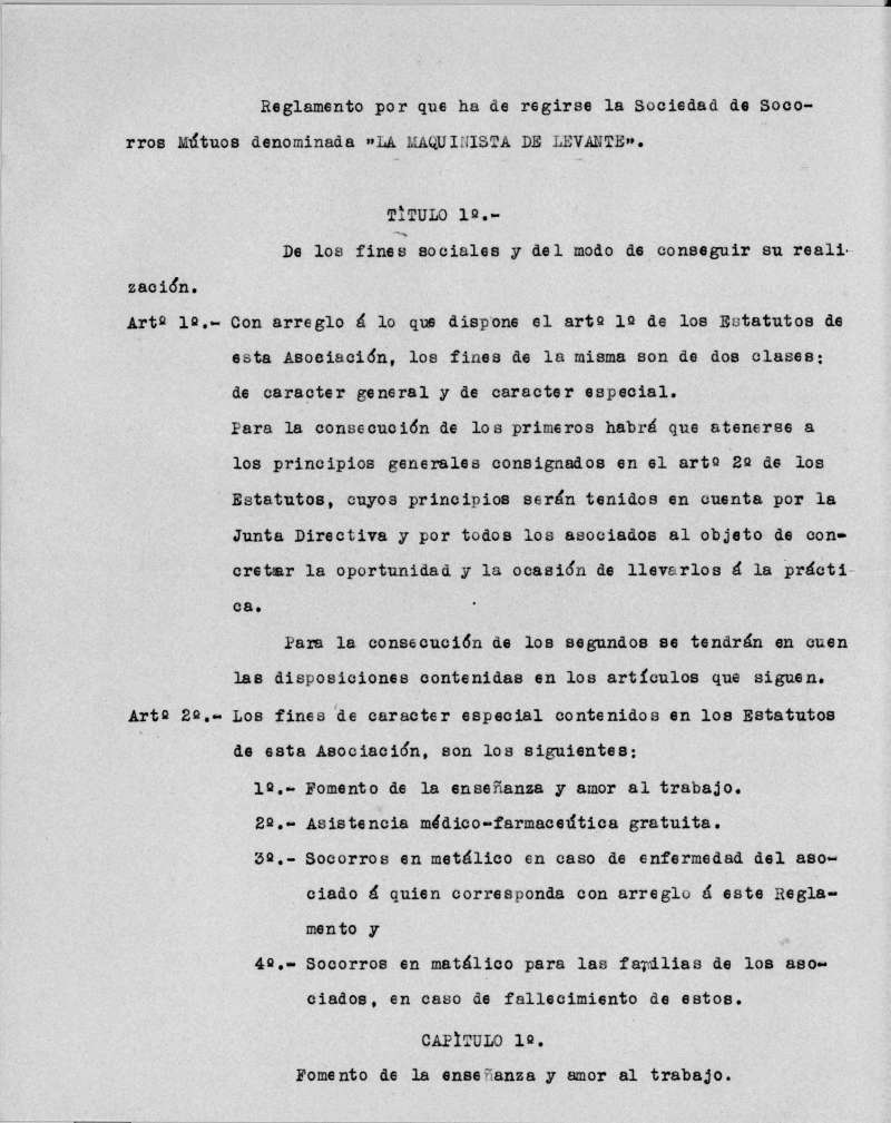 Expediente del Gobierno Civil de Murcia de la Sociedad de Socorros Mutuos La Maquinista de Levante de La Unión. Años 1919-1936.