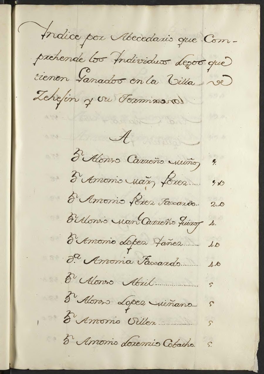Libro registro de ganados de Cehegín.