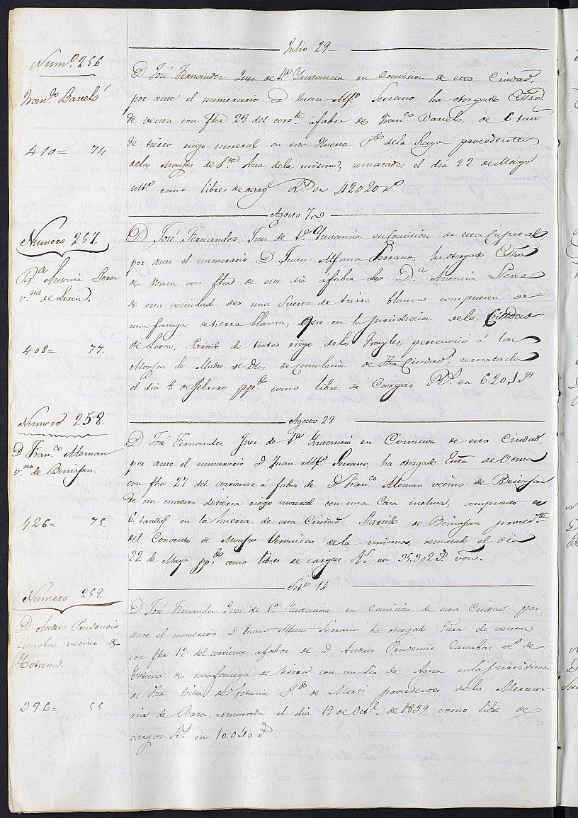 Registro de escrituras de ventas de bienes nacionales realizadas en 1820-1823 y desde 1836 por Real Instrucción de 1-3-1836, art.50.