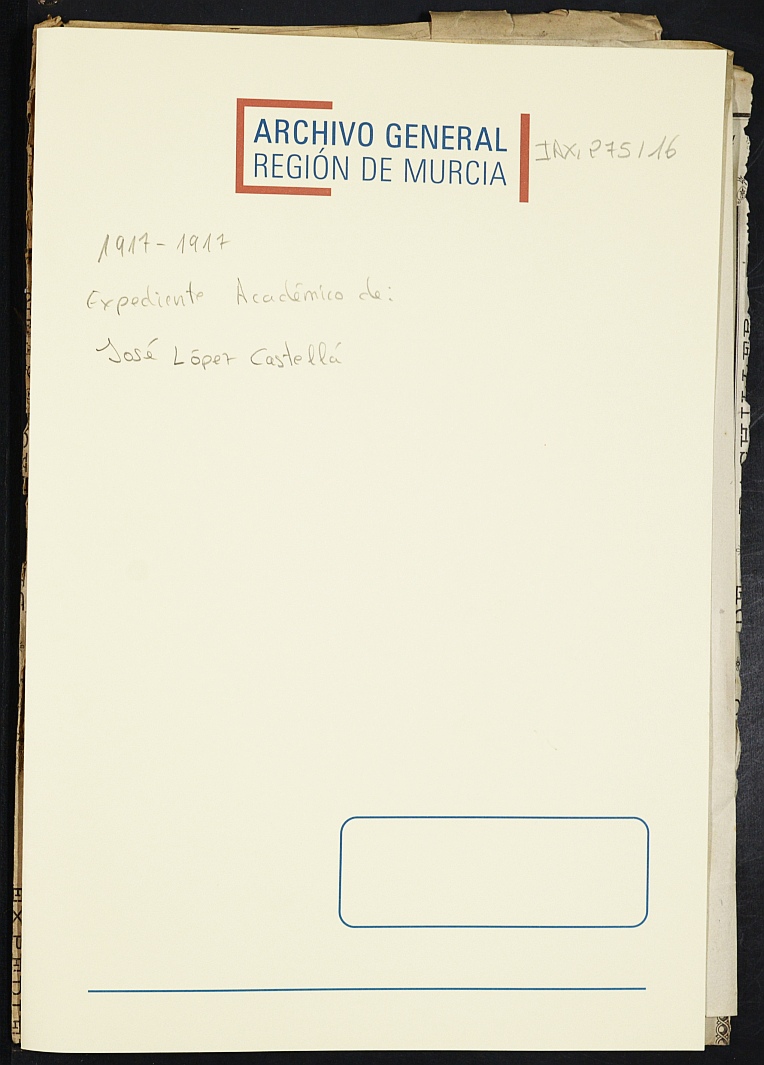 Expediente académico de José López Castellá, Nº 926