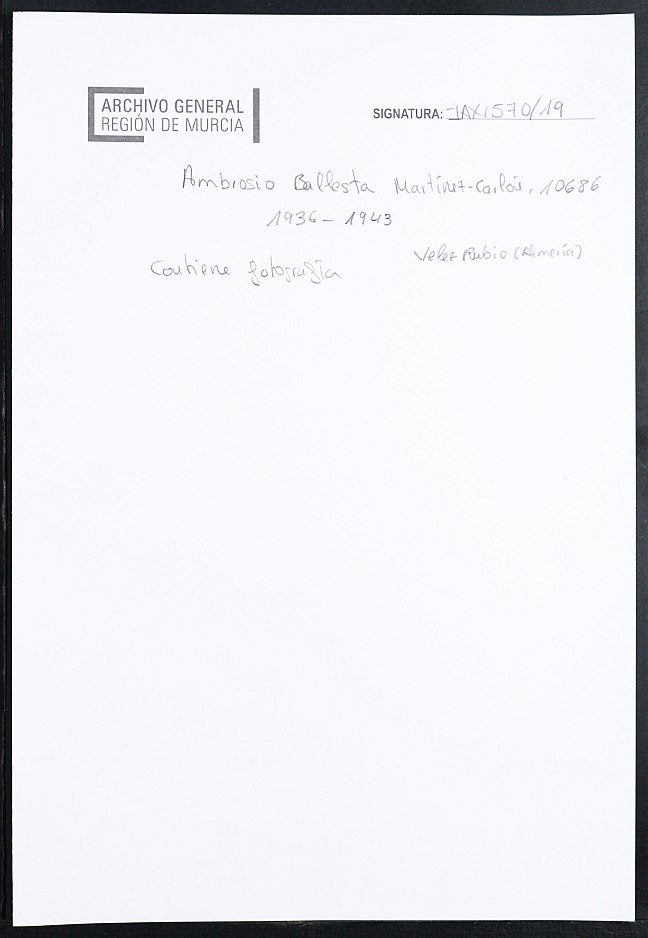 Expediente académico de Ambrosio Ballesta Martínez-Carlón, Nº 10686