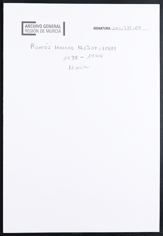 Expediente académico de Ramón Moreno Muñoz, Nº 11389