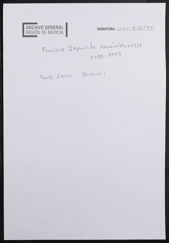 Expediente académico de Francisco Izquierdo Hernández, Nº 1178