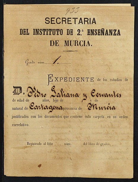 Expediente académico de Pedro Galiana Cervantes 