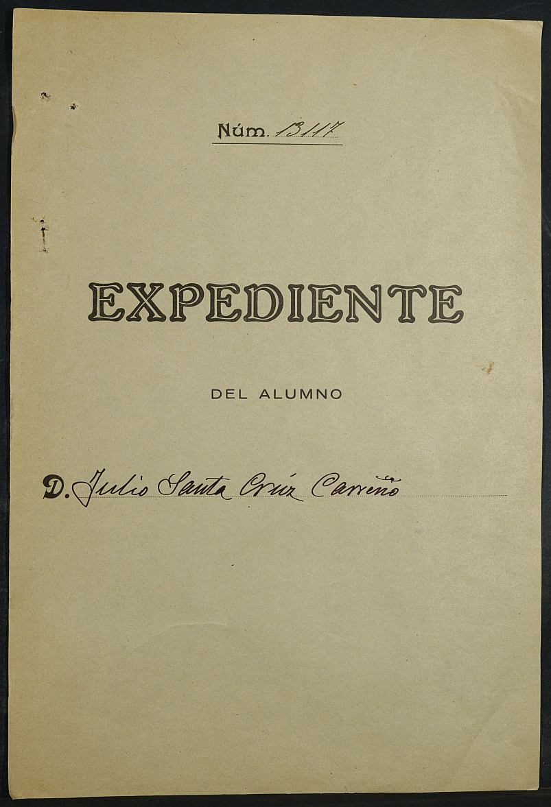 Expediente académico de Julio Santa Cruz Carreño Nº 13117.