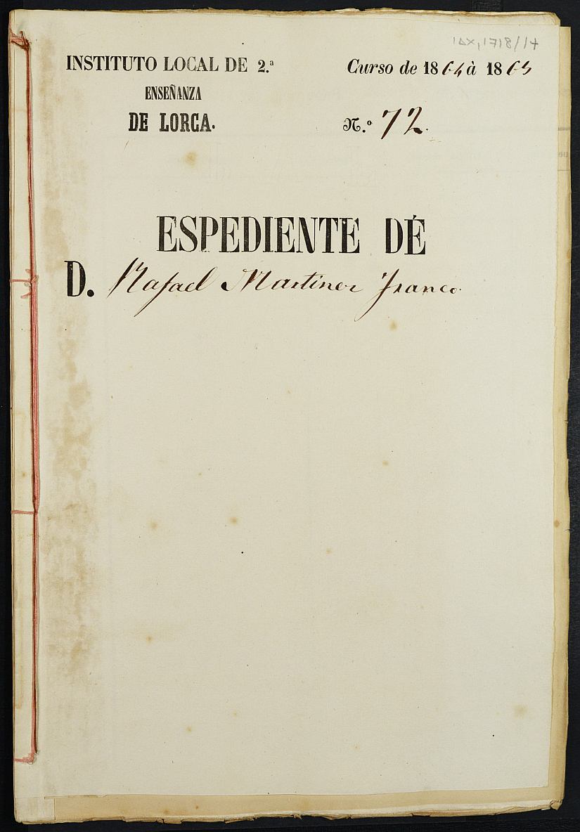 Expediente académico de Rafael Martínez Franco