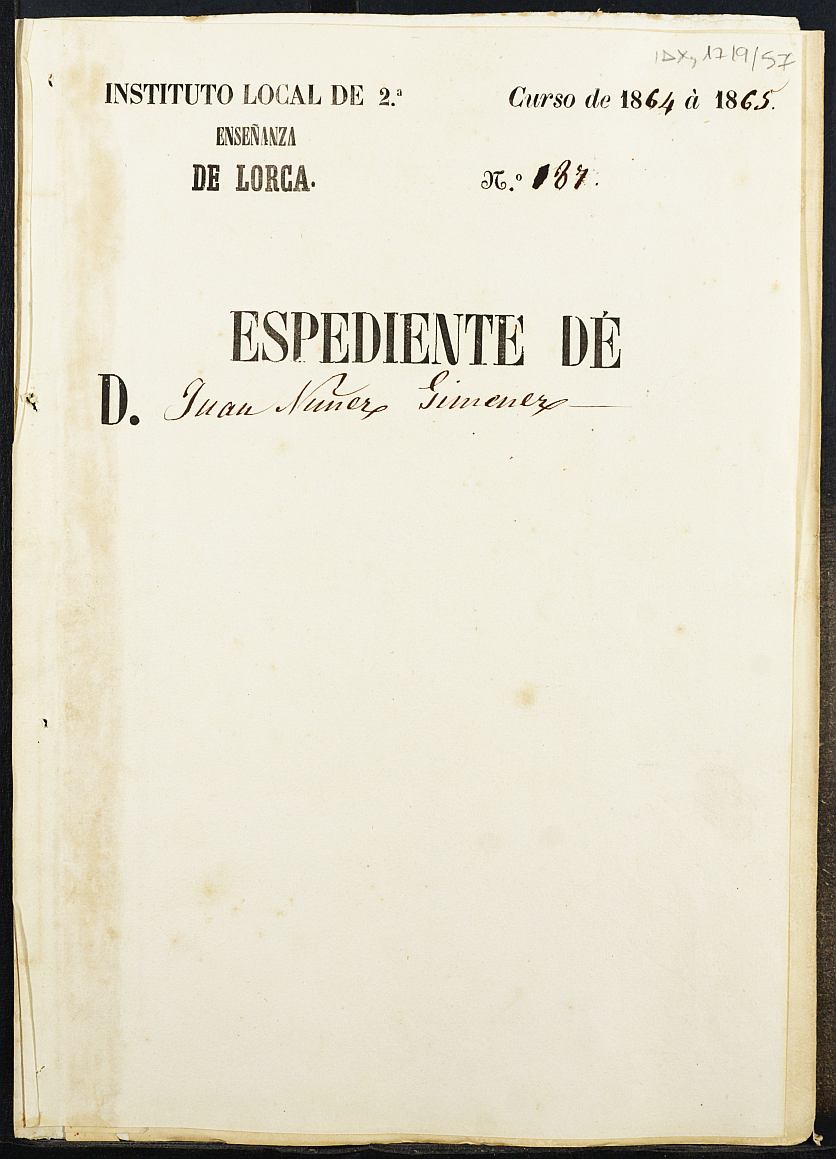 Expediente académico de Juan Nuñez Giménez