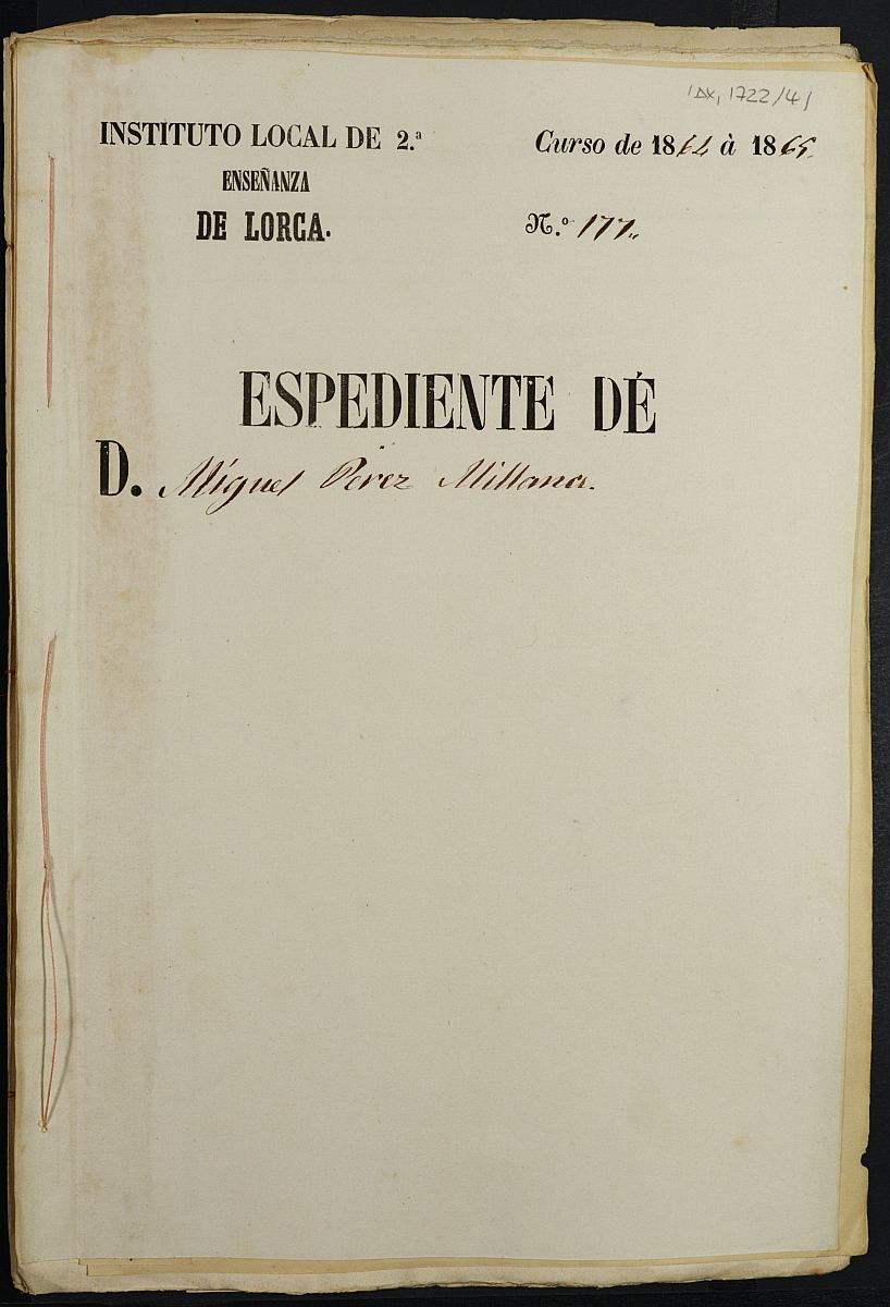 Expediente académico de Miguel Pérez Millana