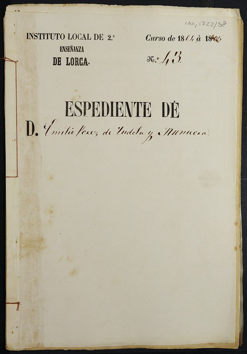 Expediente académico de Emilio Pérez de Tudela Munuera