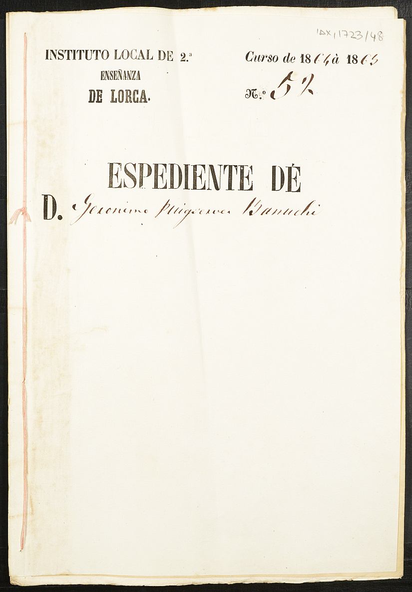 Expediente académico de Jerónimo Puigcerver Banuchi