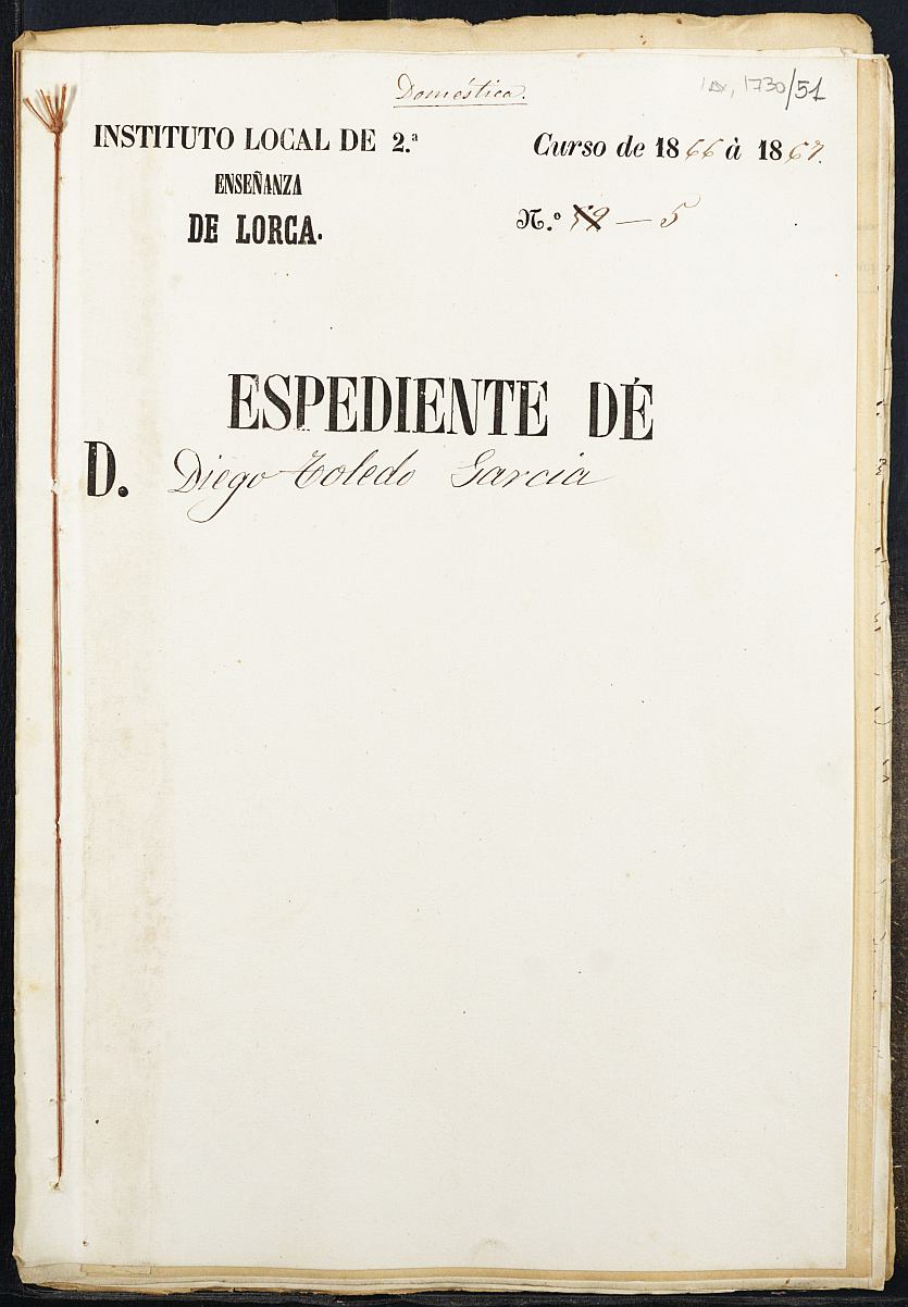 Expediente académico de Diego Toledo García