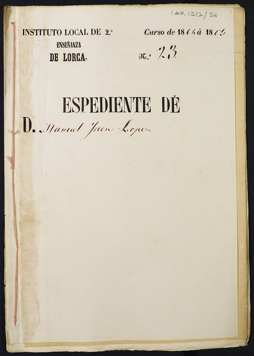 Expediente académico de Manuel Jaén López