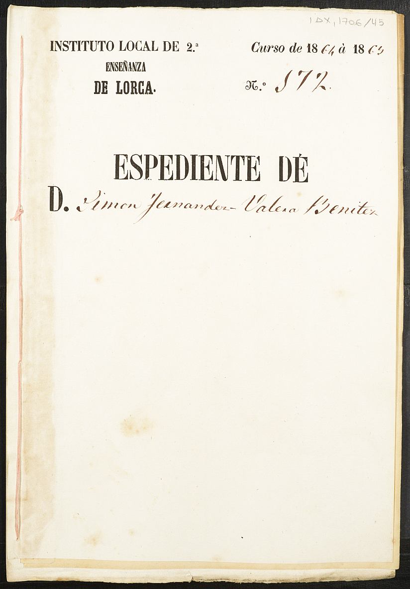 Expediente académico de Simón Fernández-Valera Benítez
