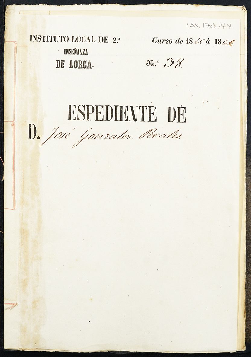 Expediente académico de José González Perales