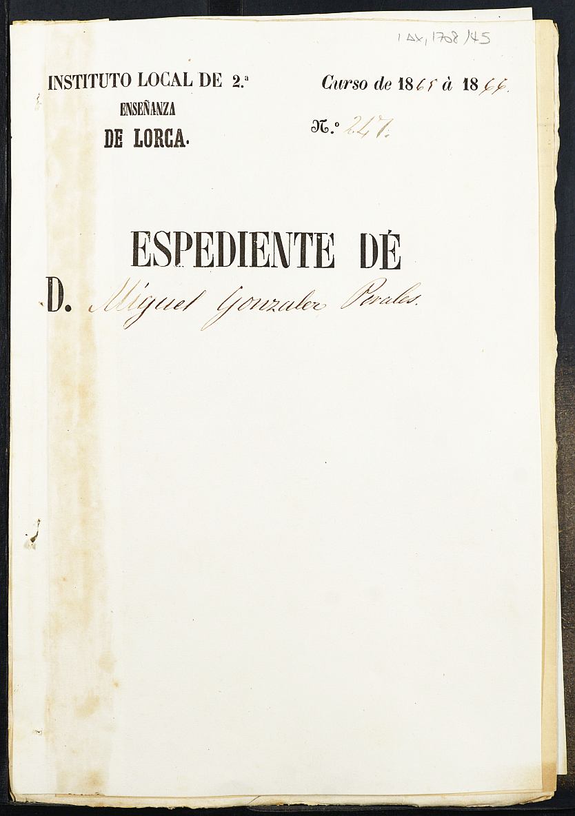 Expediente académico de Miguel González Perales