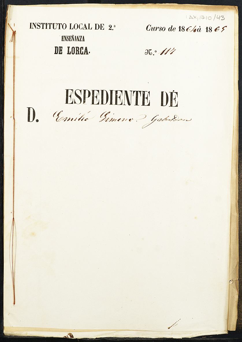 Expediente académico de Emilio Gimeno Gabaldón
