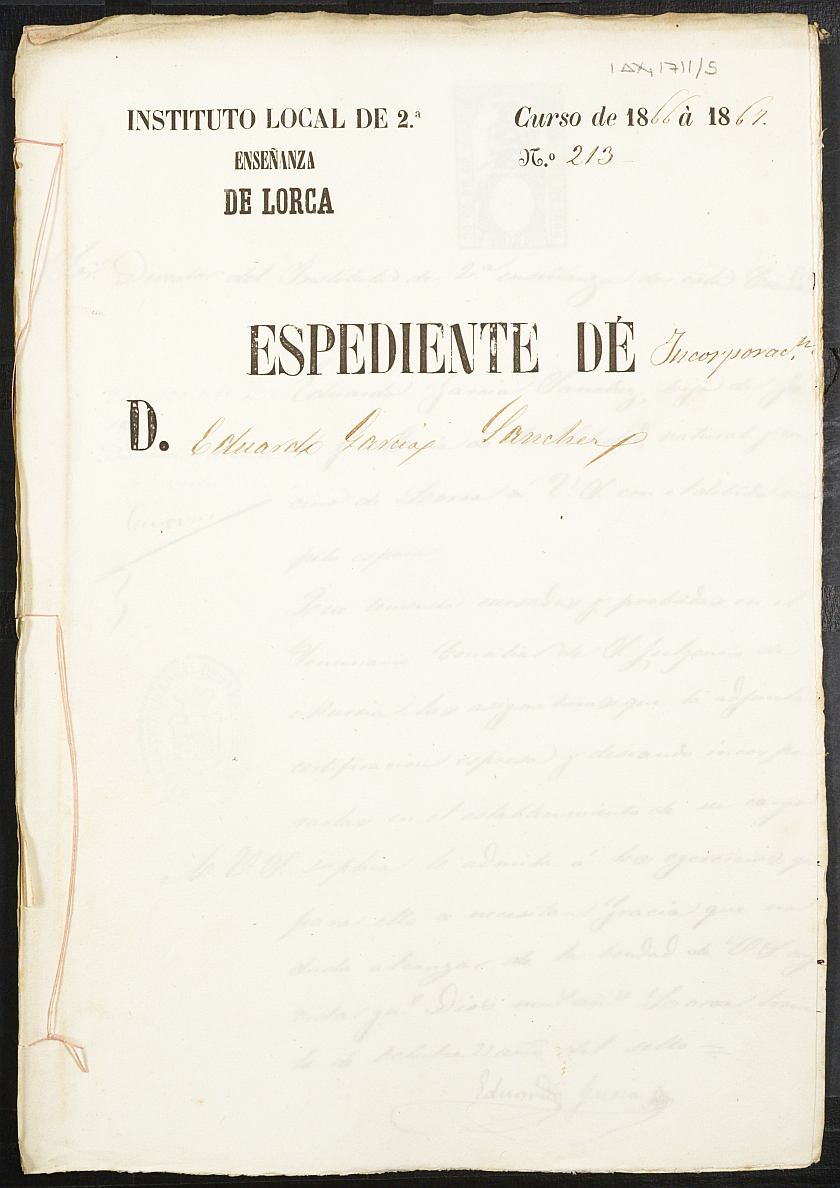 Expediente académico de Eduardo García Sánchez