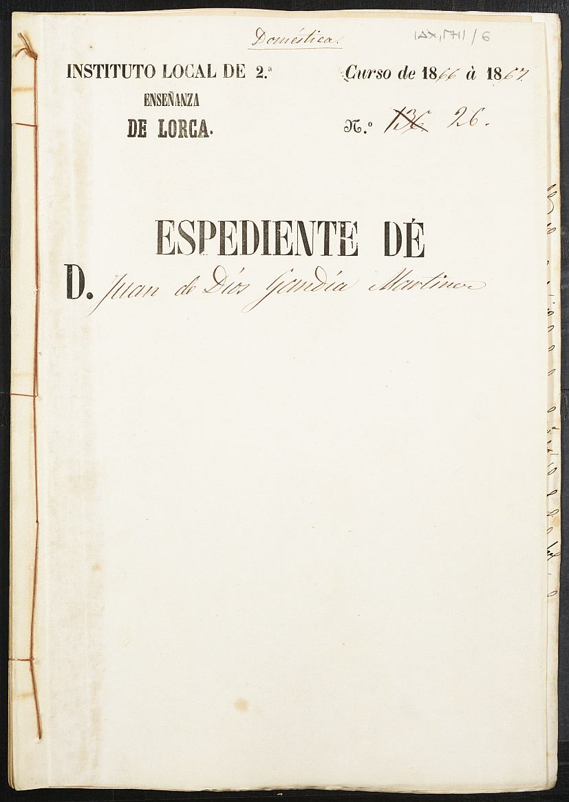 Expediente académico de Juan de Dios Gandía Martínez