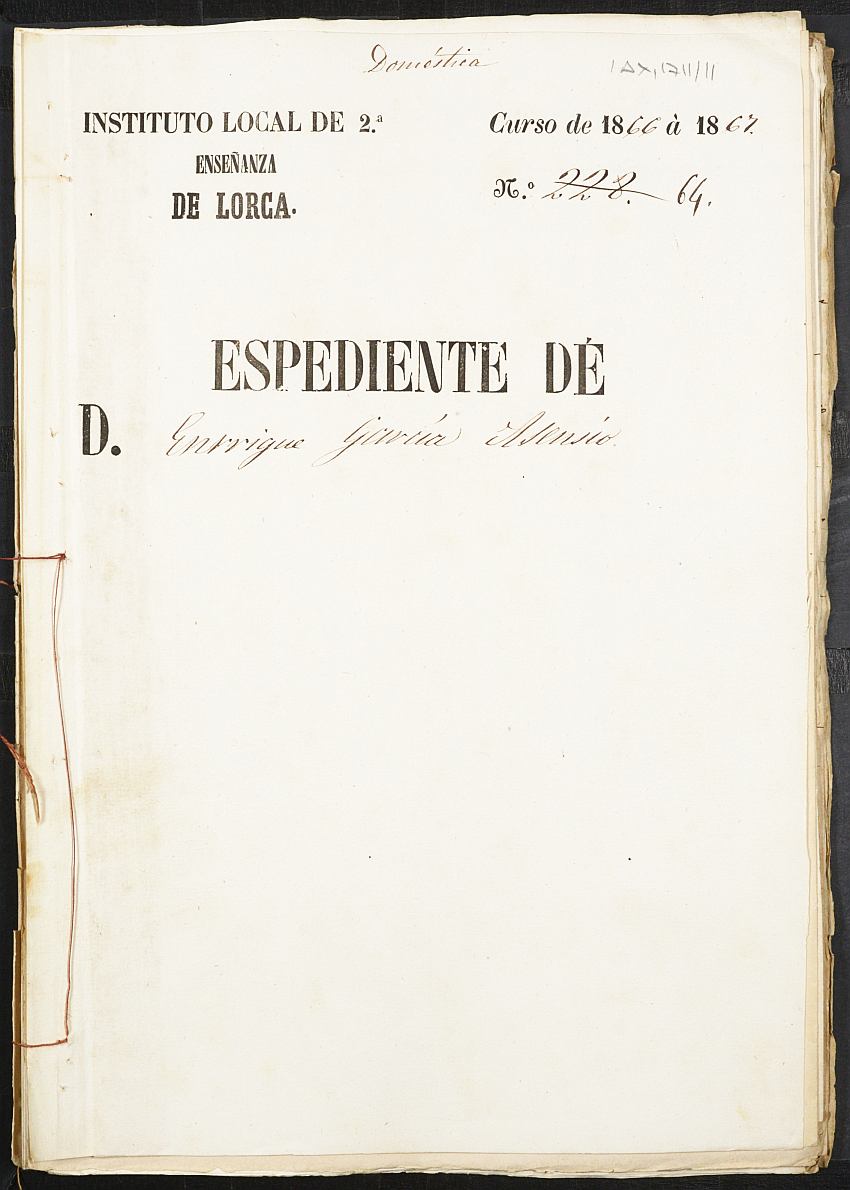 Expediente académico de Enrique García Asensio