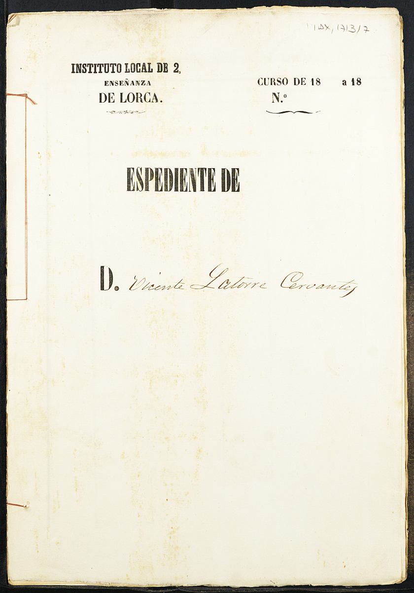 Expediente académico de Vicente Latorre Cervantes