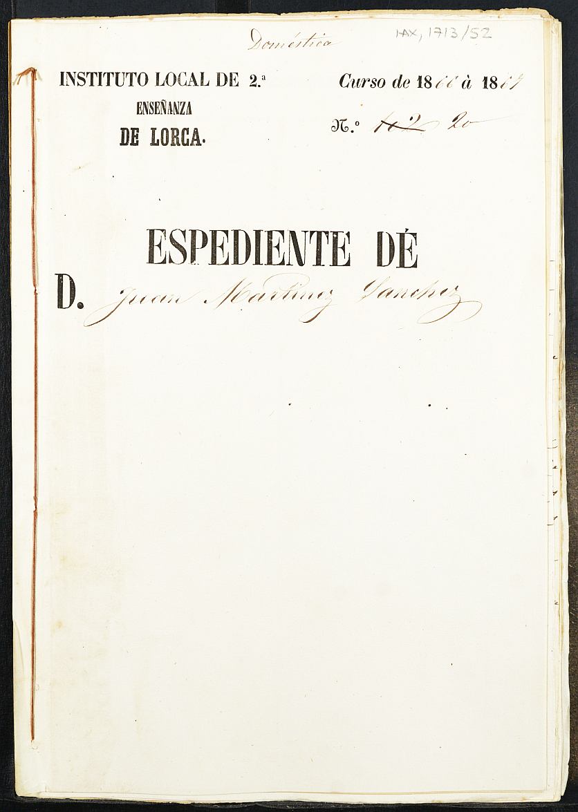 Expediente académico de Juan Martínez Sánchez