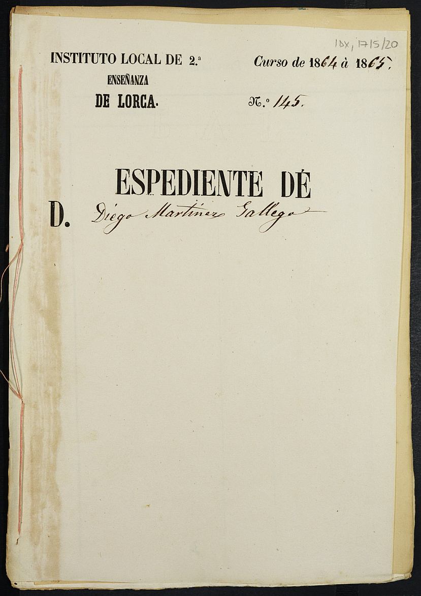 Expediente académico de Diego Martínez Gallego