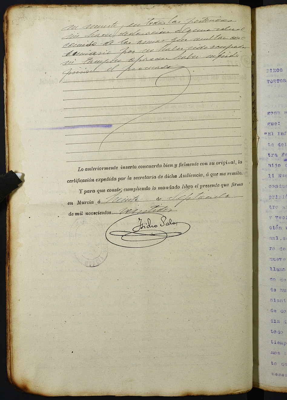 Registro de penados del Juzgado Municipal del Distrito de San Juan de Murcia. Años 1922 a 1925.