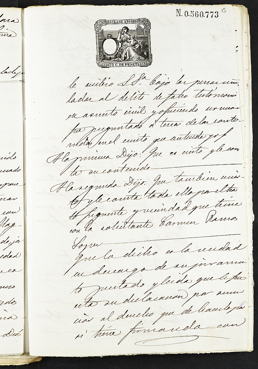 Declaración de herederos s.n./1893 del Juzgado del Distrito de San Juan de Murcia, por defunción de Josefa y José Antonio Nicolás Ramos.