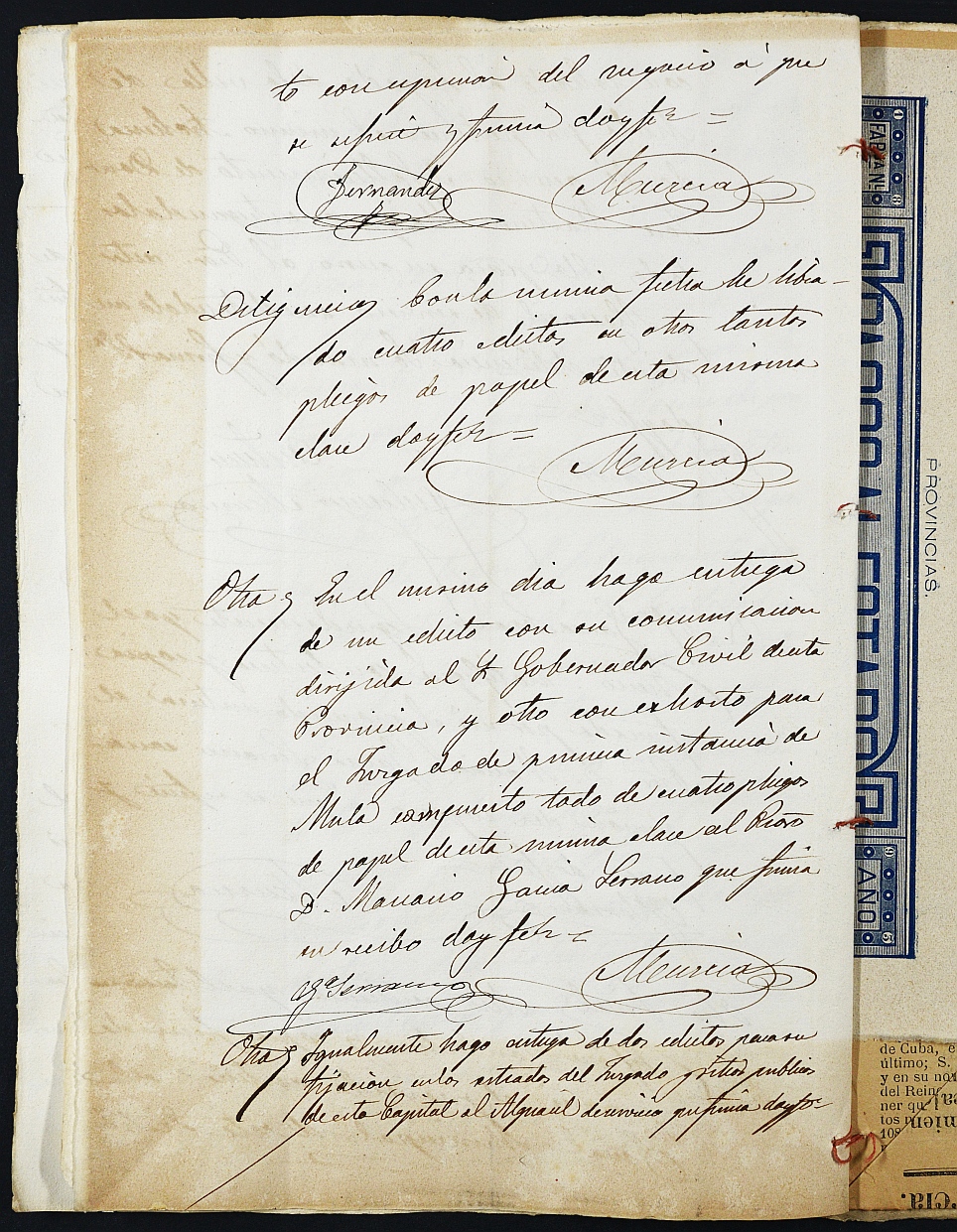 Declaración de herederos s.n./1893 del Juzgado del Distrito de San Juan de Murcia, por defunción de José Martínez Máiquez.
