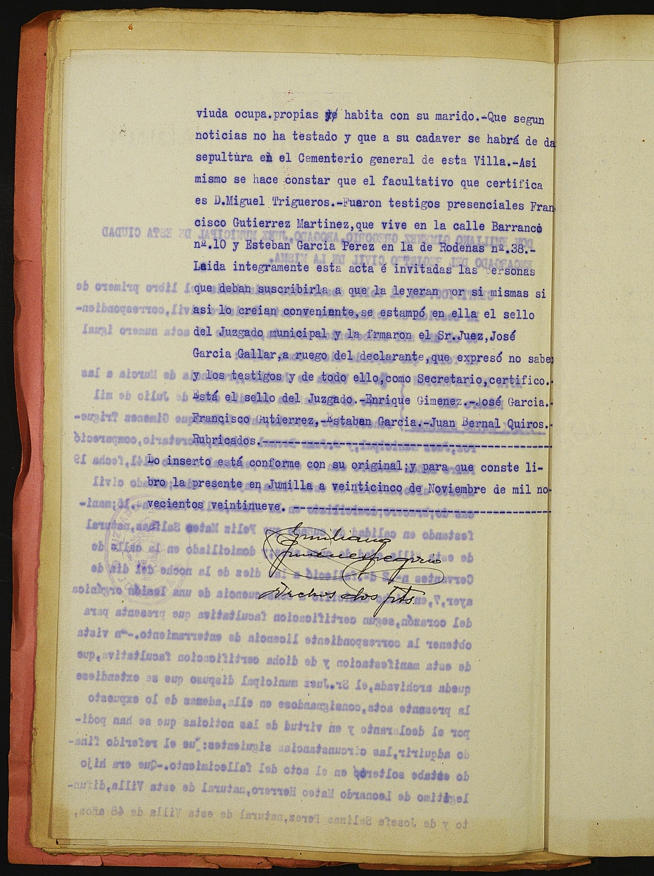 Declaración de herederos 40/1930 del Juzgado de Primera Instancia e Instrucción Nº 1 de Yecla, por defunción de José Mateo Salinas.
