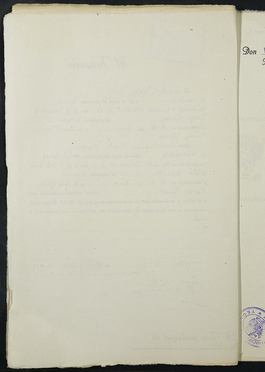 Expediente nº 114 para la inscripción de matrimonio civil en el Registro Civil de Yecla entre Carlos Yago Díaz y María Concepción Disla Pérez.